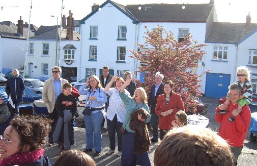 Appledore Quay with more revellers waiting to embark